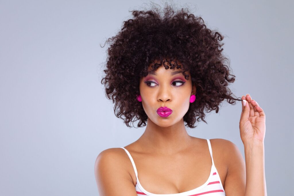 Natural curls woman